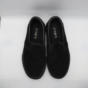 Straye Ventura Womens Slip On Black/Black Suede Casual Skate Shoes Size US 5.5